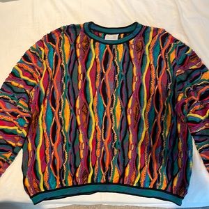 Very lightly worn COOGI rainbow cable knit 3d design sweater